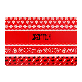 Магнитный плакат 3Х2 с принтом Праздничный Led Zeppelin в Тюмени, Полимерный материал с магнитным слоем | 6 деталей размером 9*9 см | Тематика изображения на принте: led zeppelin | блюз | группа | джимми пейдж | джон генри бонэм | джон пол джонс | знак | красный | лед зепелен | лед зеппелин | метал | надпись | новогодний | новый год | праздник | роберт плант | рождество