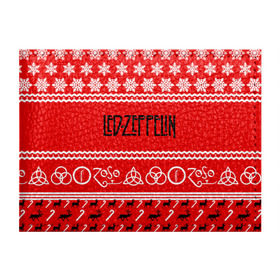 Обложка для студенческого билета с принтом Праздничный Led Zeppelin в Тюмени, натуральная кожа | Размер: 11*8 см; Печать на всей внешней стороне | Тематика изображения на принте: led zeppelin | блюз | группа | джимми пейдж | джон генри бонэм | джон пол джонс | знак | красный | лед зепелен | лед зеппелин | метал | надпись | новогодний | новый год | праздник | роберт плант | рождество