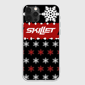 Чехол для iPhone 12 Pro с принтом Праздничный Skillet в Тюмени, силикон | область печати: задняя сторона чехла, без боковых панелей | Тематика изображения на принте: skilet | skillet | альтернативный | гранж | группа | джен леджер | джон купер | знак | индастриал | кори купер | красный | метал | надпись | новогодний | новый год | ню | пост | праздник | рождество | рок