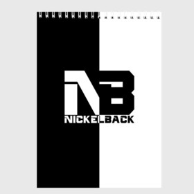 Скетчбук с принтом Nickelback в Тюмени, 100% бумага
 | 48 листов, плотность листов — 100 г/м2, плотность картонной обложки — 250 г/м2. Листы скреплены сверху удобной пружинной спиралью | nickelback | никелбек | никл бек