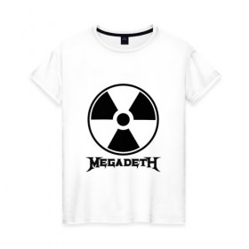 Женская футболка хлопок с принтом Megadeth в Тюмени, 100% хлопок | прямой крой, круглый вырез горловины, длина до линии бедер, слегка спущенное плечо | megadet | megadeth | группа | дирк вербурен | дэвид эллефсон | дэйв мастейн | кико лоурейро | мегадет | мегадетх | метал | рок | трэш | трэшметал | тяжелый | хард | хардрок | хеви | хевиметал