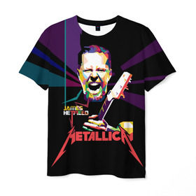 Мужская футболка 3D с принтом Metallica James Alan Hatfield в Тюмени, 100% полиэфир | прямой крой, круглый вырез горловины, длина до линии бедер | Тематика изображения на принте: alan | american | band | hard | hatfield | james | metal | metallica | rock | thrash | алан | американская | джеймс | метал группа | трэш метал | хард рок | хэтфилд