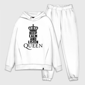 Мужской костюм хлопок OVERSIZE с принтом Keep calm and listen Queen в Тюмени,  |  | paul rodgers | queen | quen | брайан мэй | глэм | группа | джон дикон | квин | королева | куин | меркури | меркьюри | мэркури | поп | роджер тейлор | рок | фредди | фреди | хард | хардрок