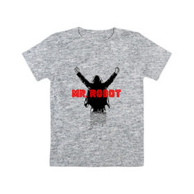 Детская футболка хлопок с принтом mr robot в Тюмени, 100% хлопок | круглый вырез горловины, полуприлегающий силуэт, длина до линии бедер | Тематика изображения на принте: мистер робот