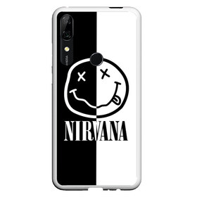 Чехол для Honor P Smart Z с принтом Nirvana в Тюмени, Силикон | Область печати: задняя сторона чехла, без боковых панелей | cobain | kurt | nirvana | альтернативный | гранж | грол | группа | дональд | кобейн | курт | музыка | музыкант | надпись | нервана | нирвана | новоселич | певец | рок | смайл | смайлик | солист | язык