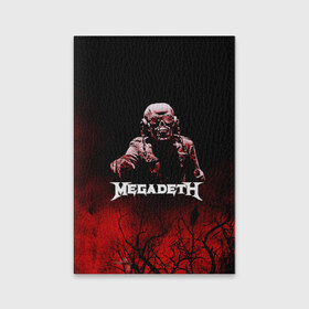 Обложка для паспорта матовая кожа с принтом Megadeth в Тюмени, натуральная матовая кожа | размер 19,3 х 13,7 см; прозрачные пластиковые крепления | Тематика изображения на принте: 