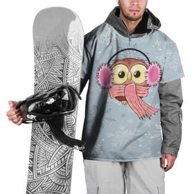 Накидка на куртку 3D с принтом Милая совушка в Тюмени, 100% полиэстер |  | owl | pattern | абстракция | арт | животный | зима | милые | птицы | снег | снежинки | совы | текстура | узор