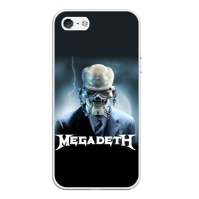 Чехол для iPhone 5/5S матовый с принтом Megadeth в Тюмени, Силикон | Область печати: задняя сторона чехла, без боковых панелей | Тематика изображения на принте: megadeth |   megadet | группа | дирк вербурен | дэвид эллефсон | дэйв мастейн | кико лоурейро | мегадет | мегадетх | метал | рок | трэш | трэшметал | тяжелый | хард | хардрок | хеви | хевиметал