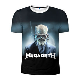 Мужская футболка 3D спортивная с принтом Megadeth в Тюмени, 100% полиэстер с улучшенными характеристиками | приталенный силуэт, круглая горловина, широкие плечи, сужается к линии бедра | Тематика изображения на принте: megadeth |   megadet | группа | дирк вербурен | дэвид эллефсон | дэйв мастейн | кико лоурейро | мегадет | мегадетх | метал | рок | трэш | трэшметал | тяжелый | хард | хардрок | хеви | хевиметал