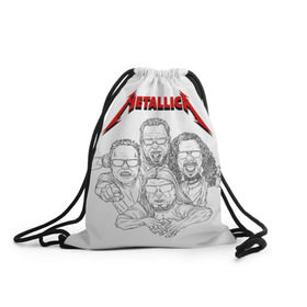 Рюкзак-мешок 3D с принтом Metallica в Тюмени, 100% полиэстер | плотность ткани — 200 г/м2, размер — 35 х 45 см; лямки — толстые шнурки, застежка на шнуровке, без карманов и подкладки | 