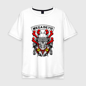 Мужская футболка хлопок Oversize с принтом Megadeth в Тюмени, 100% хлопок | свободный крой, круглый ворот, “спинка” длиннее передней части | megadet | megadeth | группа | дирк вербурен | дэвид эллефсон | дэйв мастейн | кико лоурейро | мегадет | мегадетх | метал | рок | трэш | трэшметал | тяжелый | хард | хардрок | хеви | хевиметал