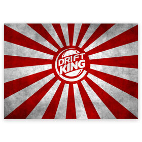 Поздравительная открытка с принтом Drift King в Тюмени, 100% бумага | плотность бумаги 280 г/м2, матовая, на обратной стороне линовка и место для марки
 | Тематика изображения на принте: car | drift | japan | jdm | race | street | авто | автомобиль | гонки | дрифт | король | машина | флаг | япония