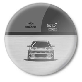Значок с принтом Subaru в Тюмени,  металл | круглая форма, металлическая застежка в виде булавки | car | impreza | jdm | race | sti | subaru | wrx | авто | гонки | импреза | машина | субару
