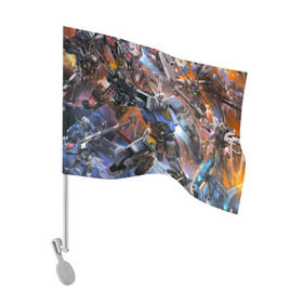 Флаг для автомобиля с принтом Трансформеры в Тюмени, 100% полиэстер | Размер: 30*21 см | война | робот | фантастика