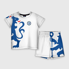 Детский костюм с шортами 3D с принтом Chelsea Uniform в Тюмени,  |  | Тематика изображения на принте: chelsea | emirates | fc | абстракция | геометрия | зож | клуб | линии | мода | модные | мяч | спорт | спортивные | стиль | тренды | флаг россии | футбол | футбольный клуб | челси | экстрим | эмблема
