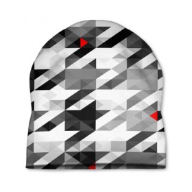 Шапка 3D с принтом gray geometry collection в Тюмени, 100% полиэстер | универсальный размер, печать по всей поверхности изделия | abstraction | geometry | абстракция | геометрия | грань | краски | кубик | кубики | линии | мозаика | разноцветные | ребро | текстура | тени | узор