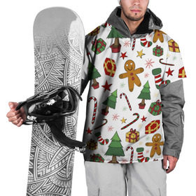 Накидка на куртку 3D с принтом С новым годом! в Тюмени, 100% полиэстер |  | Тематика изображения на принте: дед | елка | зима | мороз | рождество | снег | снеговик | сочельник