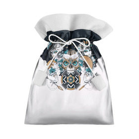 Подарочный 3D мешок с принтом SKULL JAPAN в Тюмени, 100% полиэстер | Размер: 29*39 см | Тематика изображения на принте: arrow | skull | белый | девушка | линии | маски.кот | модные | небо | облако | синий | скелет | стимпанк | стрелы | череп | яркие