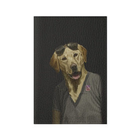 Обложка для паспорта матовая кожа с принтом Mr Peanutbutter в Тюмени, натуральная матовая кожа | размер 19,3 х 13,7 см; прозрачные пластиковые крепления | bojack horseman | mr peanutbutter | конь боджек | лошадь боджек | мистер подхвост