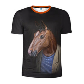 Мужская футболка 3D спортивная с принтом BoJack в Тюмени, 100% полиэстер с улучшенными характеристиками | приталенный силуэт, круглая горловина, широкие плечи, сужается к линии бедра | bojack horseman | конь боджек | лошадь боджек