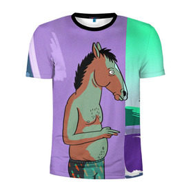 Мужская футболка 3D спортивная с принтом BoJack в Тюмени, 100% полиэстер с улучшенными характеристиками | приталенный силуэт, круглая горловина, широкие плечи, сужается к линии бедра | bojack horseman | конь боджек | лошадь боджек