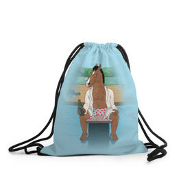 Рюкзак-мешок 3D с принтом BoJack в Тюмени, 100% полиэстер | плотность ткани — 200 г/м2, размер — 35 х 45 см; лямки — толстые шнурки, застежка на шнуровке, без карманов и подкладки | bojack horseman | конь боджек | лошадь боджек