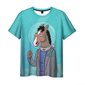 Мужская футболка 3D с принтом BoJack в Тюмени, 100% полиэфир | прямой крой, круглый вырез горловины, длина до линии бедер | bojack horseman | конь боджек | лошадь боджек