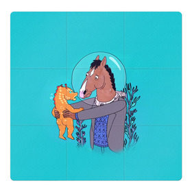 Магнитный плакат 3Х3 с принтом BoJack в Тюмени, Полимерный материал с магнитным слоем | 9 деталей размером 9*9 см | Тематика изображения на принте: bojack horseman | конь боджек | лошадь боджек