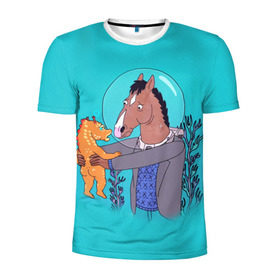 Мужская футболка 3D спортивная с принтом BoJack в Тюмени, 100% полиэстер с улучшенными характеристиками | приталенный силуэт, круглая горловина, широкие плечи, сужается к линии бедра | Тематика изображения на принте: bojack horseman | конь боджек | лошадь боджек
