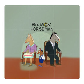 Магнитный плакат 3Х3 с принтом BoJack в Тюмени, Полимерный материал с магнитным слоем | 9 деталей размером 9*9 см | Тематика изображения на принте: bojack horseman | конь боджек | лошадь боджек