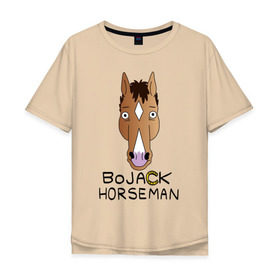 Мужская футболка хлопок Oversize с принтом BoJack Horseman в Тюмени, 100% хлопок | свободный крой, круглый ворот, “спинка” длиннее передней части | Тематика изображения на принте: 