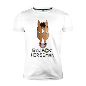 Мужская футболка премиум с принтом BoJack Horseman в Тюмени, 92% хлопок, 8% лайкра | приталенный силуэт, круглый вырез ворота, длина до линии бедра, короткий рукав | 