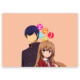 Поздравительная открытка с принтом ToraDora в Тюмени, 100% бумага | плотность бумаги 280 г/м2, матовая, на обратной стороне линовка и место для марки
 | Тематика изображения на принте: aisaka | taiga | toradora | торадора