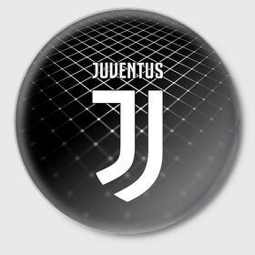 Значок с принтом Juventus 2018 Line в Тюмени,  металл | круглая форма, металлическая застежка в виде булавки | fc | juventus | спорт | спортивные | фк | футбол | ювентус