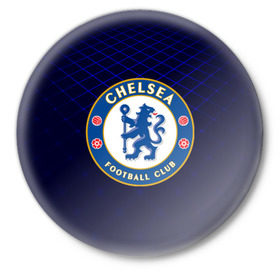 Значок с принтом Chelsea 2018 Uniform в Тюмени,  металл | круглая форма, металлическая застежка в виде булавки | Тематика изображения на принте: 