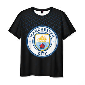 Мужская футболка 3D с принтом Manchester city 2018 Line в Тюмени, 100% полиэфир | прямой крой, круглый вырез горловины, длина до линии бедер | Тематика изображения на принте: 