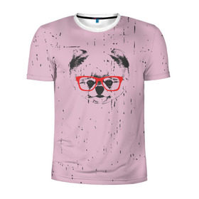 Мужская футболка 3D спортивная с принтом Немецкий шпиц в очках в Тюмени, 100% полиэстер с улучшенными характеристиками | приталенный силуэт, круглая горловина, широкие плечи, сужается к линии бедра | Тематика изображения на принте: домашние животные | пес | собака