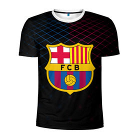 Мужская футболка 3D спортивная с принтом FC Barca 2018 Line в Тюмени, 100% полиэстер с улучшенными характеристиками | приталенный силуэт, круглая горловина, широкие плечи, сужается к линии бедра | fc | fc barcelona | fcb | барселона | спорт | спортивные | фк | футбол | футбольный клуб