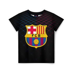 Детская футболка 3D с принтом FC Barca 2018 Line в Тюмени, 100% гипоаллергенный полиэфир | прямой крой, круглый вырез горловины, длина до линии бедер, чуть спущенное плечо, ткань немного тянется | fc | fc barcelona | fcb | барселона | спорт | спортивные | фк | футбол | футбольный клуб