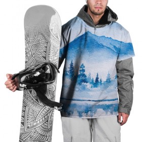 Накидка на куртку 3D с принтом Зимний пейзаж в Тюмени, 100% полиэстер |  | Тематика изображения на принте: арт | елки | зима | картина | краски | лес | пейзаж | природа