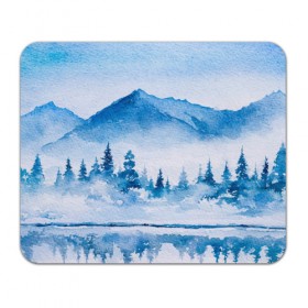 Коврик прямоугольный с принтом Зимний пейзаж в Тюмени, натуральный каучук | размер 230 х 185 мм; запечатка лицевой стороны | Тематика изображения на принте: арт | елки | зима | картина | краски | лес | пейзаж | природа