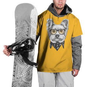 Накидка на куртку 3D с принтом Йоркширский терьер_в очках в Тюмени, 100% полиэстер |  | Тематика изображения на принте: домашние животные | пес | собака | терьер