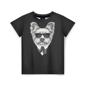 Детская футболка 3D с принтом Йоркширский терьер_13 в Тюмени, 100% гипоаллергенный полиэфир | прямой крой, круглый вырез горловины, длина до линии бедер, чуть спущенное плечо, ткань немного тянется | домашние животные | пес | собака | терьер