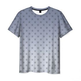 Мужская футболка 3D с принтом Звездный дождь в Тюмени, 100% полиэфир | прямой крой, круглый вырез горловины, длина до линии бедер | gradient | smoke  | star | stars | градиент | дым | звезда | звезды