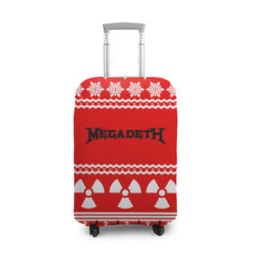 Чехол для чемодана 3D с принтом Праздничный Megadeth в Тюмени, 86% полиэфир, 14% спандекс | двустороннее нанесение принта, прорези для ручек и колес | 