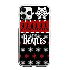 Чехол для iPhone 11 Pro матовый с принтом Праздничный The Beatles в Тюмени, Силикон |  | beatles | the beatles | бител | битлз | битлс | битлы | группа | джон леннон | джордж харрисон | жуки | знак | красный | ливерпульская четвёрка | мерсибит | надпись | новогодний | новый год | пол маккартни | поп