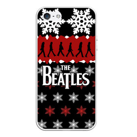 Чехол для iPhone 5/5S матовый с принтом Праздничный The Beatles в Тюмени, Силикон | Область печати: задняя сторона чехла, без боковых панелей | beatles | the beatles | бител | битлз | битлс | битлы | группа | джон леннон | джордж харрисон | жуки | знак | красный | ливерпульская четвёрка | мерсибит | надпись | новогодний | новый год | пол маккартни | поп