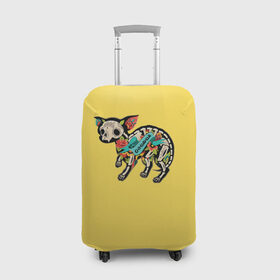 Чехол для чемодана 3D с принтом Внутри чихуахуа в Тюмени, 86% полиэфир, 14% спандекс | двустороннее нанесение принта, прорези для ручек и колес | домашние животные | пес | песик | собака | собачка | чихуахуа