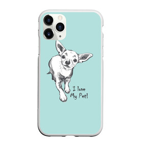 Чехол для iPhone 11 Pro матовый с принтом I love my pet в Тюмени, Силикон |  | домашние животные | пес | песик | собака | собачка | чихуахуа