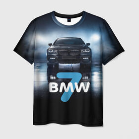 Мужская футболка 3D с принтом BMW 7 series в Тюмени, 100% полиэфир | прямой крой, круглый вырез горловины, длина до линии бедер | 7 серия | авто | автомобиль | бмв | бумер | машина | суперкар | тачка